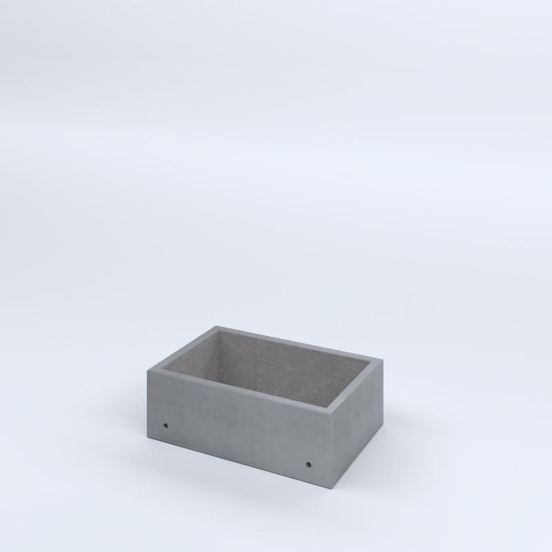 FIORIERE IN CEMENTO LISCE RETTANGOLARI SENZA PIEDINI CM60X40X20H GRIGIO