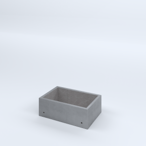 FIORIERE IN CEMENTO LISCE RETTANGOLARI SENZA PIEDINI CM60X40X20H GRIGIO