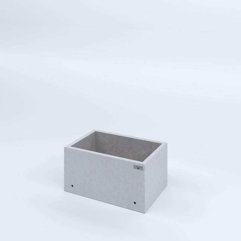 FIORIERE IN CEMENTO LISCE RETTANGOLARI SENZA PIEDINI CM60X40X30H BIANCO