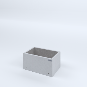 FIORIERE IN CEMENTO LISCE RETTANGOLARI SENZA PIEDINI CM60X40X30H BIANCO