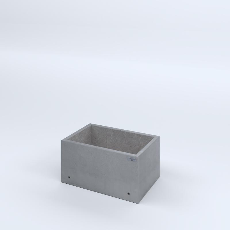 FIORIERE IN CEMENTO LISCE RETTANGOLARI SENZA PIEDINI CM60X40X30H GRIGIO