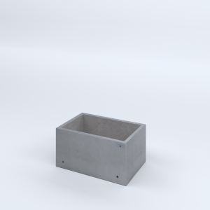 FIORIERE IN CEMENTO LISCE RETTANGOLARI SENZA PIEDINI CM60X40X30H GRIGIO