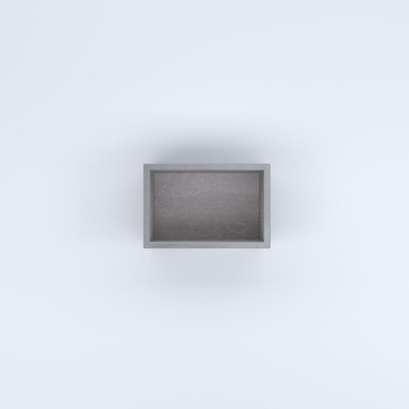 FIORIERE IN CEMENTO LISCE RETTANGOLARI SENZA PIEDINI CM60X40X30H GRIGIO