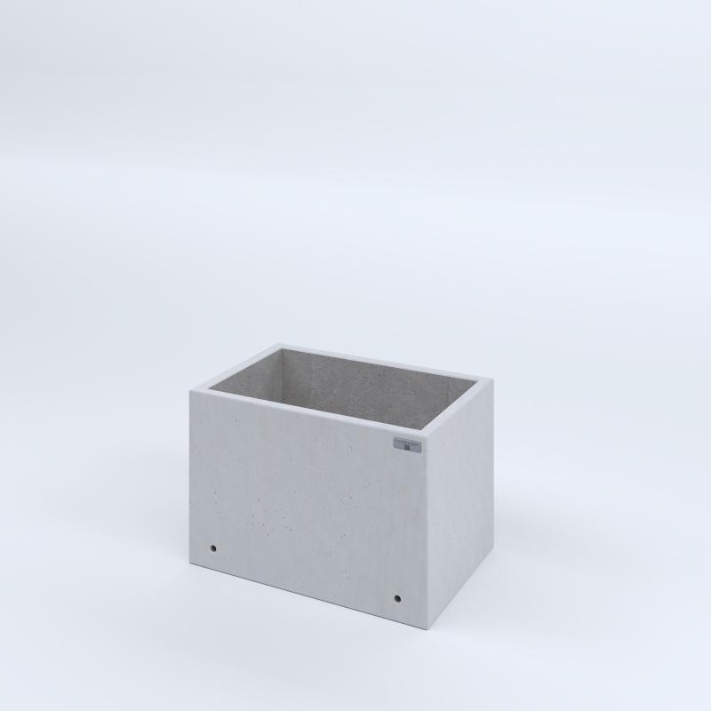 FIORIERE IN CEMENTO LISCE RETTANGOLARI SENZA PIEDINI CM60X40X40H BIANCO