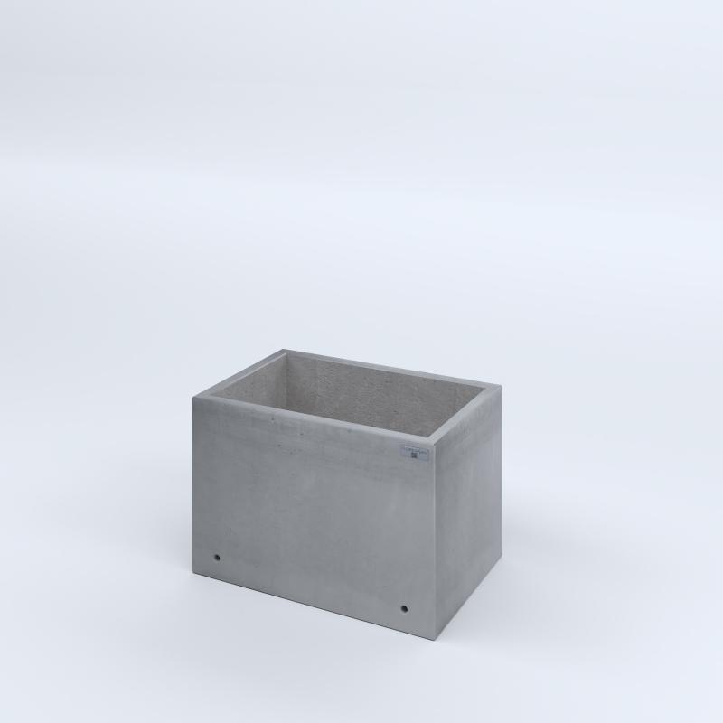 FIORIERE IN CEMENTO LISCE RETTANGOLARI SENZA PIEDINI CM60X40X40H GRIGIO