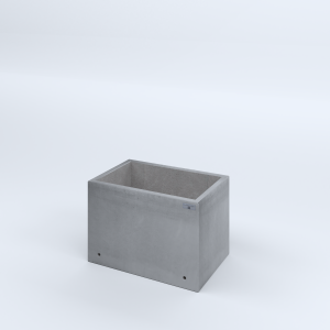 FIORIERE IN CEMENTO LISCE RETTANGOLARI SENZA PIEDINI CM60X40X40H GRIGIO