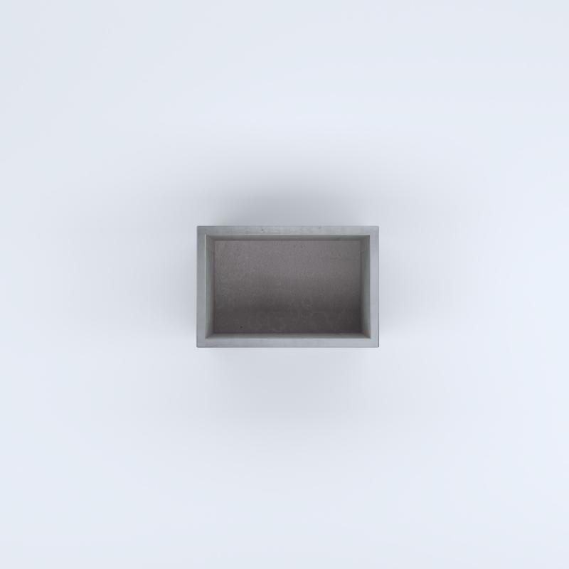 FIORIERE IN CEMENTO LISCE RETTANGOLARI SENZA PIEDINI CM60X40X40H GRIGIO