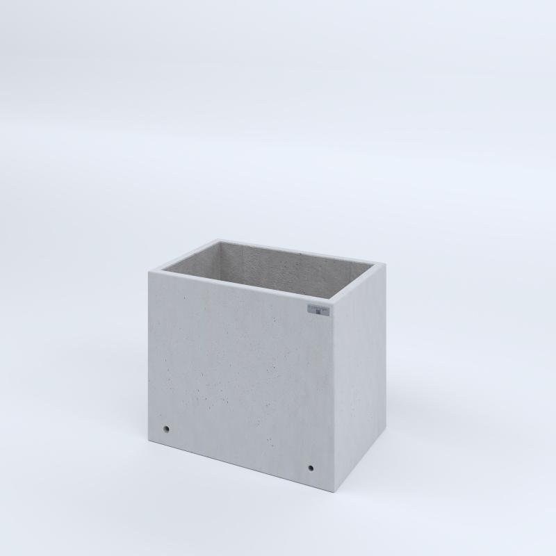 FIORIERE IN CEMENTO LISCE RETTANGOLARI SENZA PIEDINI CM60X40X50H BIANCO