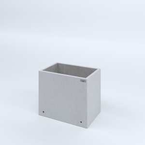 FIORIERE IN CEMENTO LISCE RETTANGOLARI SENZA PIEDINI CM60X40X50H BIANCO