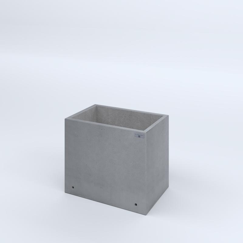 FIORIERE IN CEMENTO LISCE RETTANGOLARI SENZA PIEDINI CM60X40X50H GRIGIO