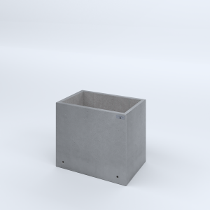 FIORIERE IN CEMENTO LISCE RETTANGOLARI SENZA PIEDINI CM60X40X50H GRIGIO