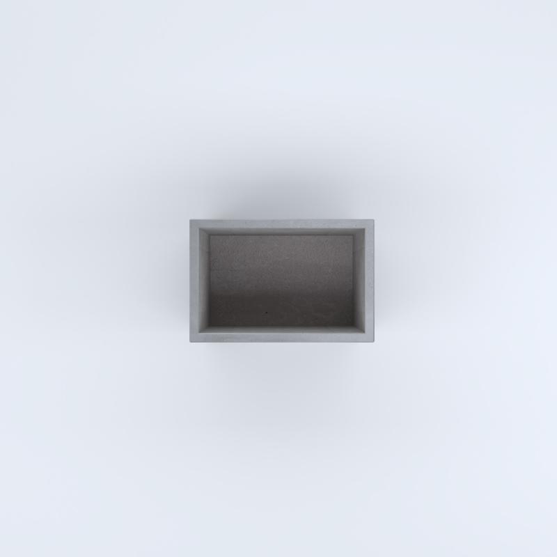 FIORIERE IN CEMENTO LISCE RETTANGOLARI SENZA PIEDINI CM60X40X50H GRIGIO