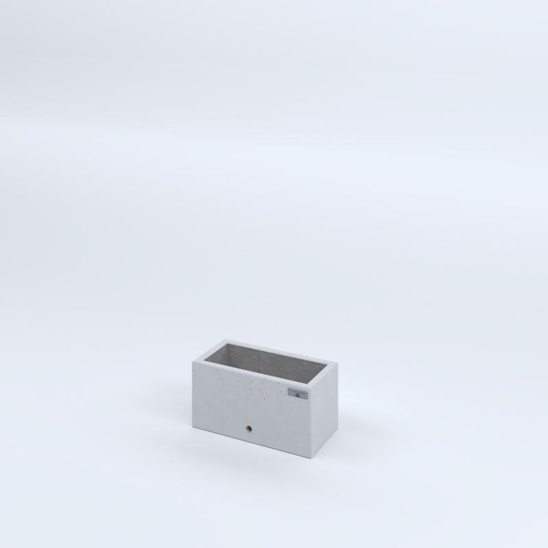 FIORIERE IN CEMENTO LISCE RETTANGOLARI SENZA PIEDINI CM40X20X20H BIANCO