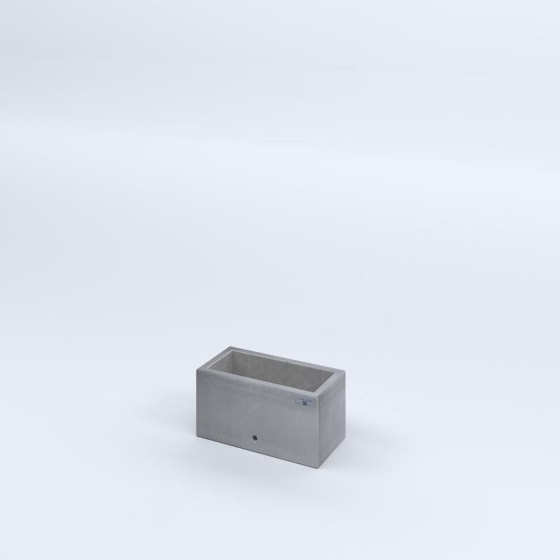 FIORIERE IN CEMENTO LISCE RETTANGOLARI SENZA PIEDINI CM40X20X20H GRIGIO