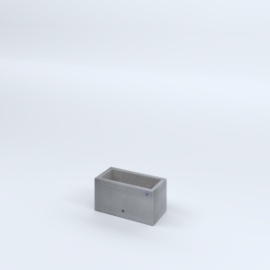 FIORIERE IN CEMENTO LISCE RETTANGOLARI SENZA PIEDINI CM40X20X20H GRIGIO