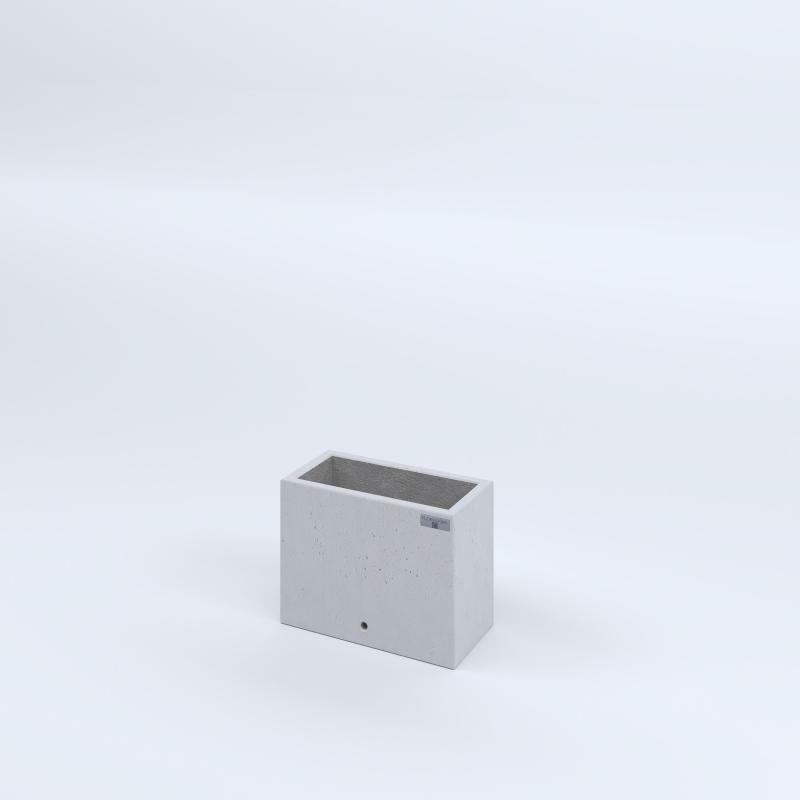 FIORIERE IN CEMENTO LISCE RETTANGOLARI SENZA PIEDINI CM40X20X30H BIANCO
