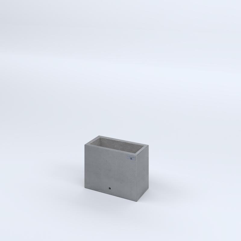 FIORIERE IN CEMENTO LISCE RETTANGOLARI SENZA PIEDINI CM40X20X30H GRIGIO