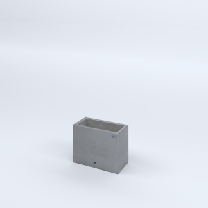 FIORIERE IN CEMENTO LISCE RETTANGOLARI SENZA PIEDINI CM40X20X30H GRIGIO