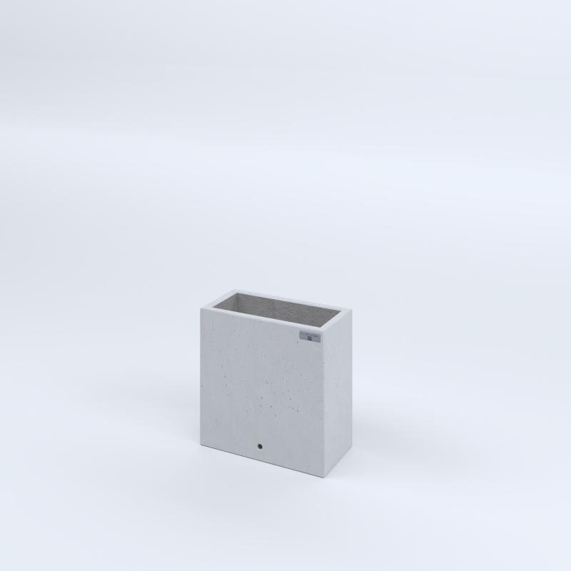 FIORIERE IN CEMENTO LISCE RETTANGOLARI SENZA PIEDINI CM40X20X40H BIANCO