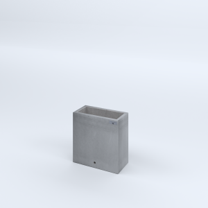 FIORIERE IN CEMENTO LISCE RETTANGOLARI SENZA PIEDINI CM40X20X40H GRIGIO