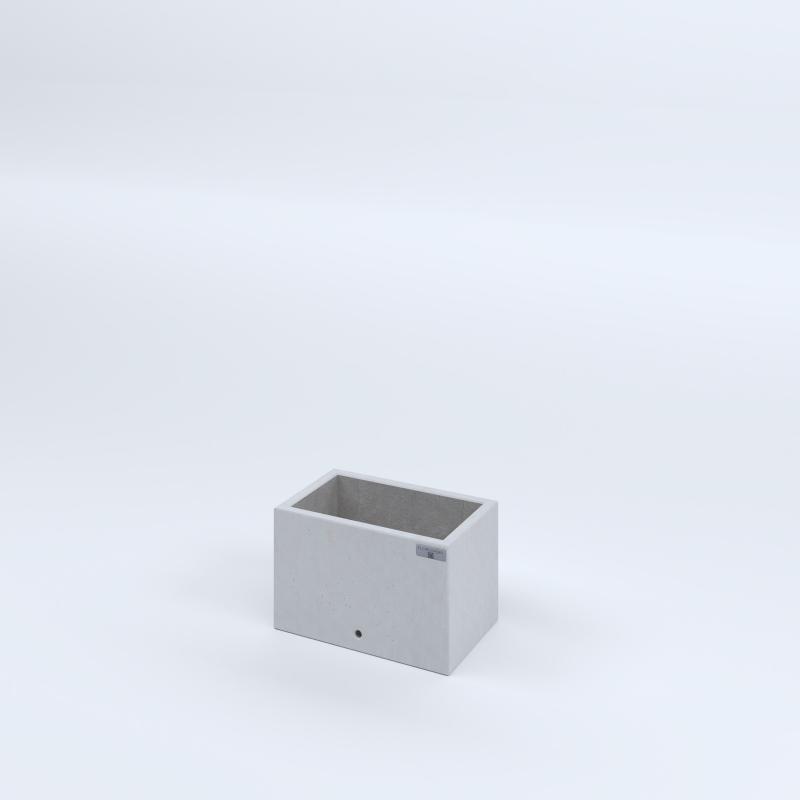 FIORIERE IN CEMENTO LISCE RETTANGOLARI SENZA PIEDINI CM40X25X25H BIANCO