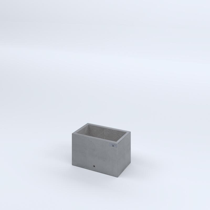 FIORIERE IN CEMENTO LISCE RETTANGOLARI SENZA PIEDINI CM40X25X25H GRIGIO