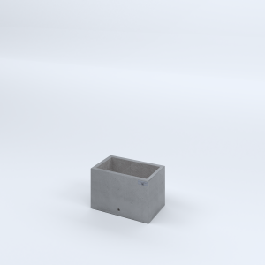 FIORIERE IN CEMENTO LISCE RETTANGOLARI SENZA PIEDINI CM40X25X25H GRIGIO