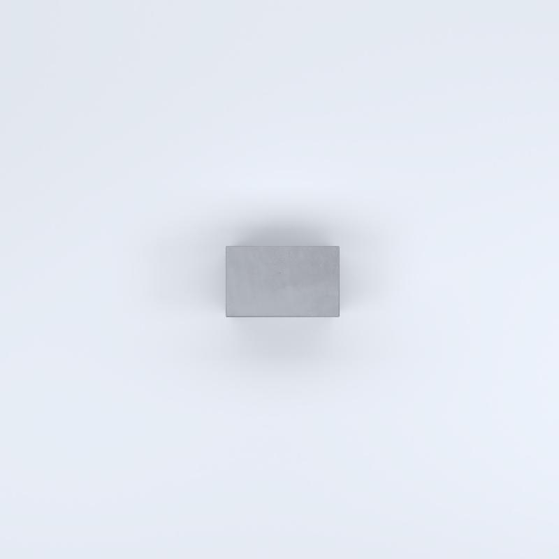 FIORIERE IN CEMENTO LISCE RETTANGOLARI SENZA PIEDINI CM40X25X25H GRIGIO