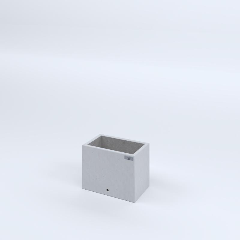 FIORIERE IN CEMENTO LISCE RETTANGOLARI SENZA PIEDINI CM40X25X30H BIANCO