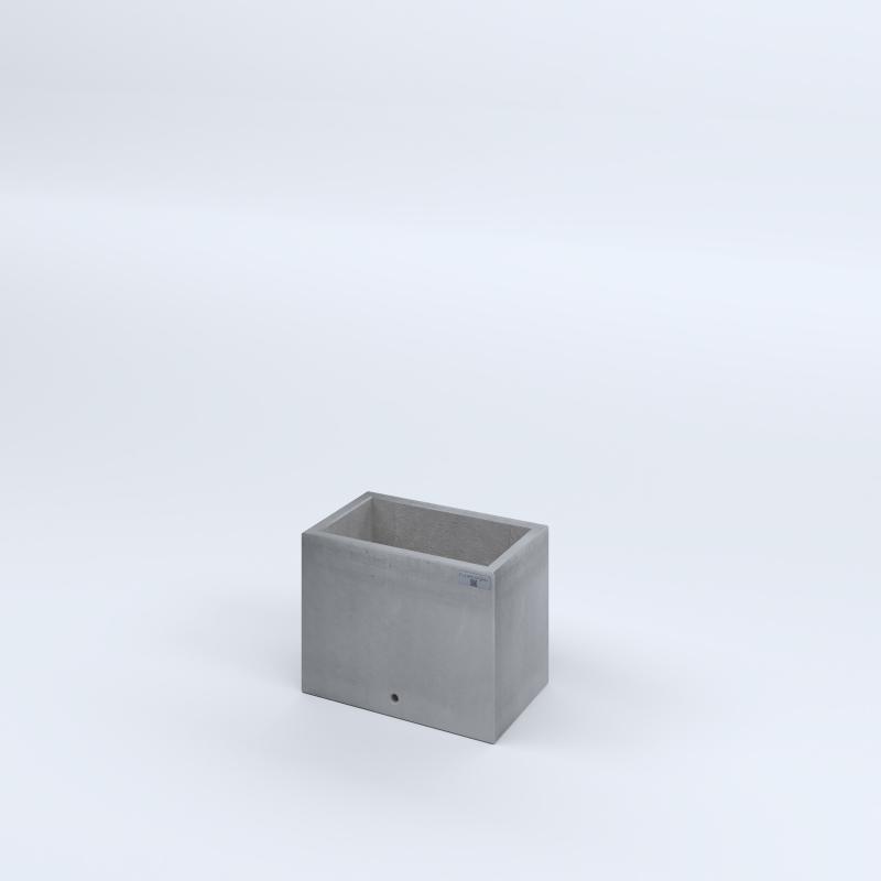 FIORIERE IN CEMENTO LISCE RETTANGOLARI SENZA PIEDINI CM40X25X30H GRIGIO