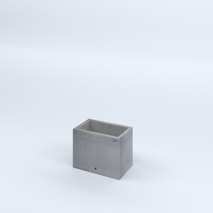 FIORIERE IN CEMENTO LISCE RETTANGOLARI SENZA PIEDINI CM40X25X30H GRIGIO