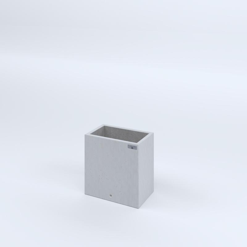 FIORIERE IN CEMENTO LISCE RETTANGOLARI SENZA PIEDINI CM40X25X40H BIANCO