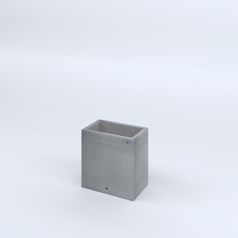 FIORIERE IN CEMENTO LISCE RETTANGOLARI SENZA PIEDINI CM40X25X40H GRIGIO