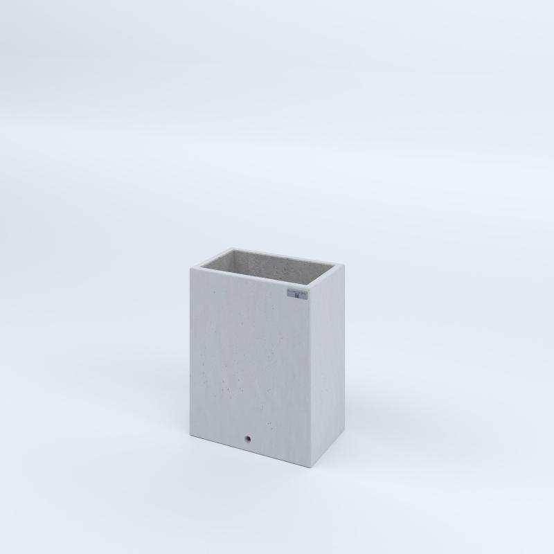 FIORIERE IN CEMENTO LISCE RETTANGOLARI SENZA PIEDINI CM40X25X50H BIANCO
