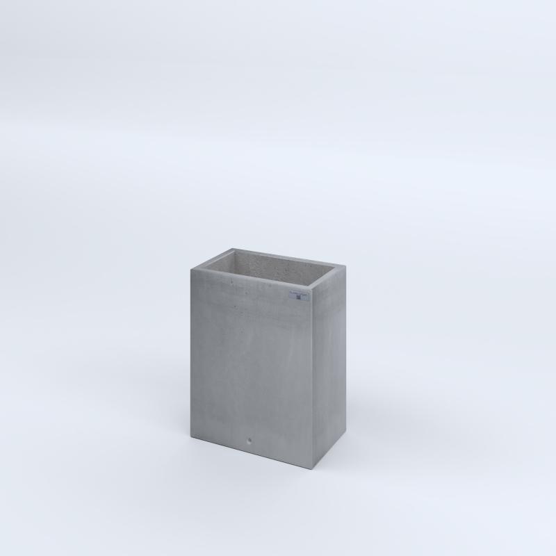 FIORIERE IN CEMENTO LISCE RETTANGOLARI SENZA PIEDINI CM40X25X50H GRIGIO