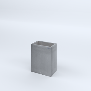 FIORIERE IN CEMENTO LISCE RETTANGOLARI SENZA PIEDINI CM40X25X50H GRIGIO