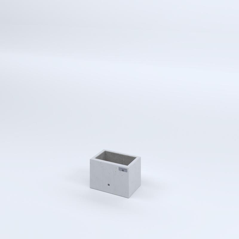 FIORIERE IN CEMENTO LISCE RETTANGOLARI SENZA PIEDINI CM30X20X20H BIANCO