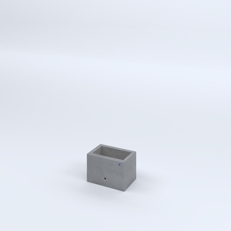 FIORIERE IN CEMENTO LISCE RETTANGOLARI SENZA PIEDINI CM30X20X20H GRIGIO
