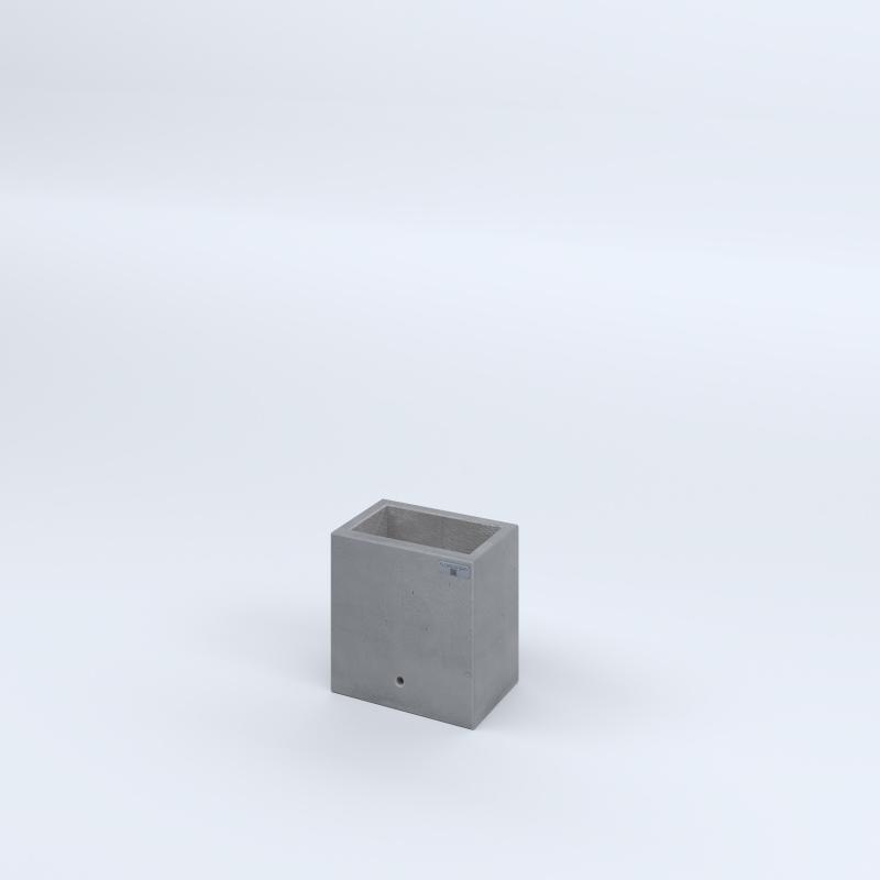 FIORIERE IN CEMENTO LISCE RETTANGOLARI SENZA PIEDINI CM30X20X30H GRIGIO