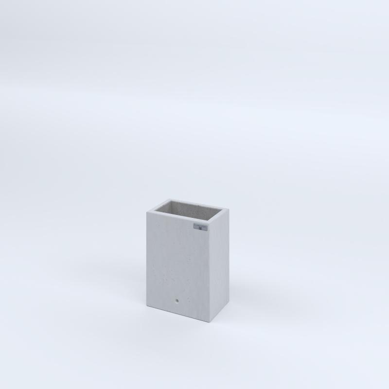 FIORIERE IN CEMENTO LISCE RETTANGOLARI SENZA PIEDINI CM30X20X40H BIANCO