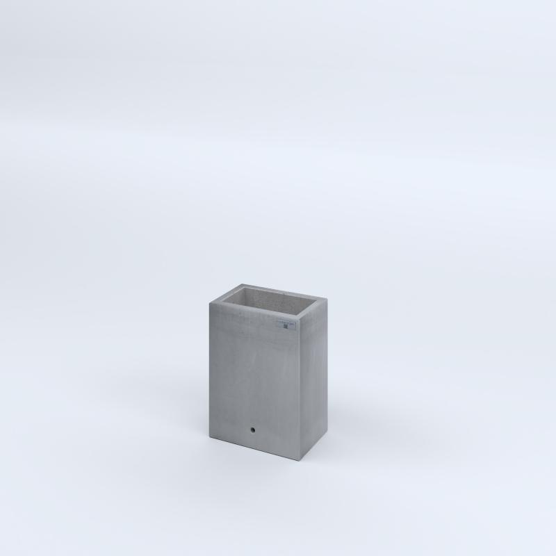 FIORIERE IN CEMENTO LISCE RETTANGOLARI SENZA PIEDINI CM30X20X40H GRIGIO