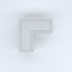 FIORIERE IN CEMENTO LISCE A ELLE PIEDINI ACQUASTOP CM80X80X35X40H BIANCO