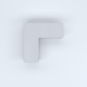 FIORIERE IN CEMENTO LISCE A ELLE SENZA PIEDINI CM80X80X30X50H BIANCO