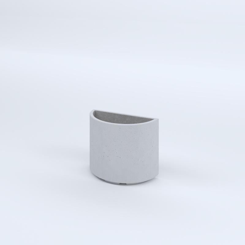 FIORIERE IN CEMENTO LISCE DORICO PIEDINI ACQUASTOP CM50X40H BIANCO
