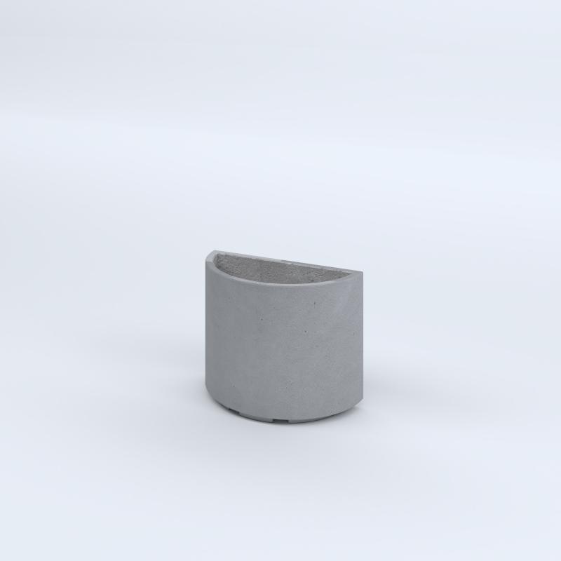FIORIERE IN CEMENTO LISCE DORICO PIEDINI ACQUASTOP CM50X40H GRIGIO