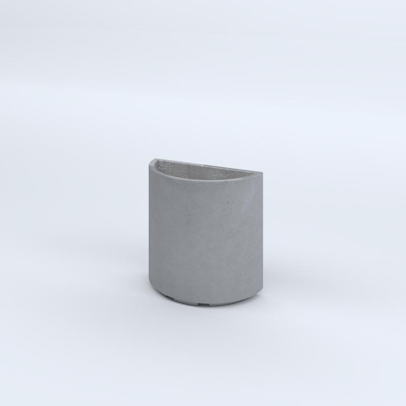 FIORIERE IN CEMENTO LISCE DORICO PIEDINI ACQUASTOP CM50X50H GRIGIO