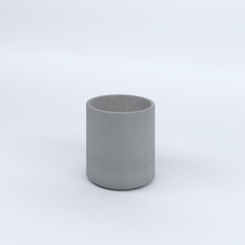 FIORIERE IN CEMENTO LISCE CILINDRO PIEDINI ACQUASTOP DIAM. CM47X50H GRIGIO 