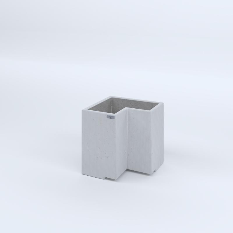 FIORIERE IN CEMENTO LISCE ZAVORRA MODELLO A SENZA PIEDINI CM50X50X30X50H BIANCO