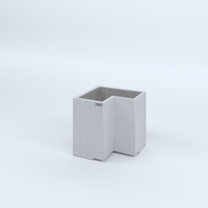FIORIERE IN CEMENTO LISCE ZAVORRA MODELLO A SENZA PIEDINI CM50X50X30X50H BIANCO