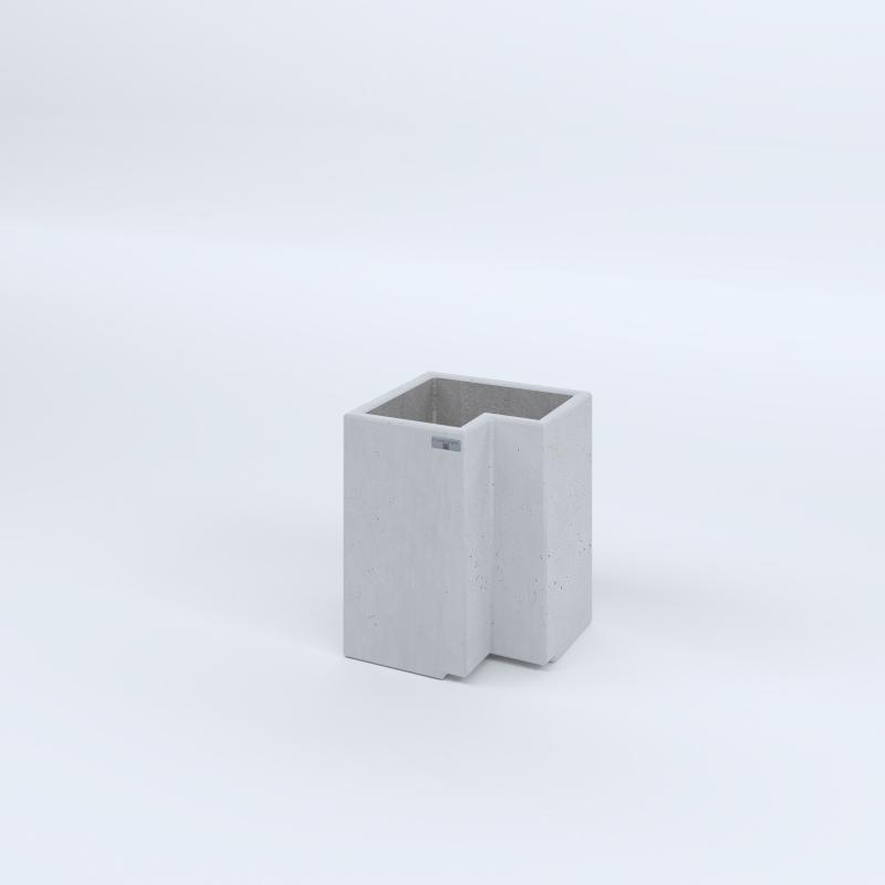 FIORIERE IN CEMENTO LISCE ZAVORRA MODELLO A SENZA PIEDINI CM40X40X28X50H BIANCO